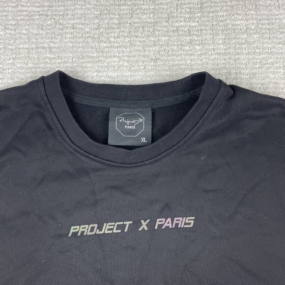 PROJECT X PARIS Sweater fleece Pullover Reflective Logo Black & Purple Men' XL - Picture 2 of 16